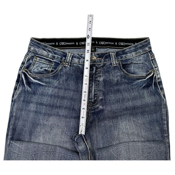 Cato Premium Classic Stretch Straight Leg Medium Wash Denim Blue Jeans Size 8 - Picture 6 of 10